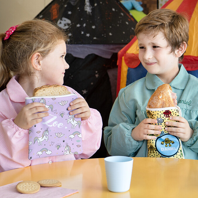 Herbruikbare lunchzak met gepersonaliseerde opdruk