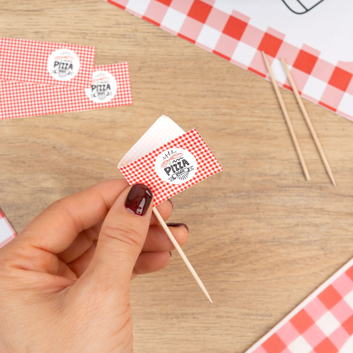 Pack of 36 personalised toothpick flags