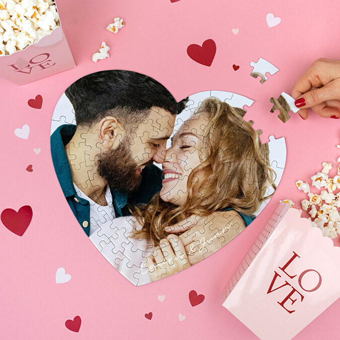 Personalizowane puzzle kartonowe serce