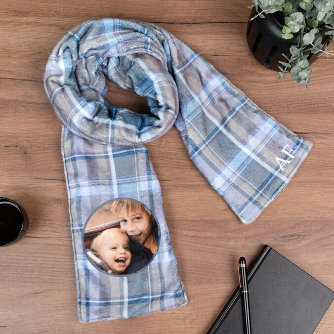 Personalised coral fleece scarf