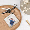 Personalised square shaped wooden keyring Personalised square shaped wooden keyring