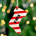 Adorno de Navidad personalizado de madera con forma de bota
