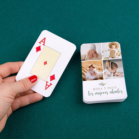 Baraja de cartas con una cara personalizada con fotos Baraja de cartas con una cara personalizada con fotos