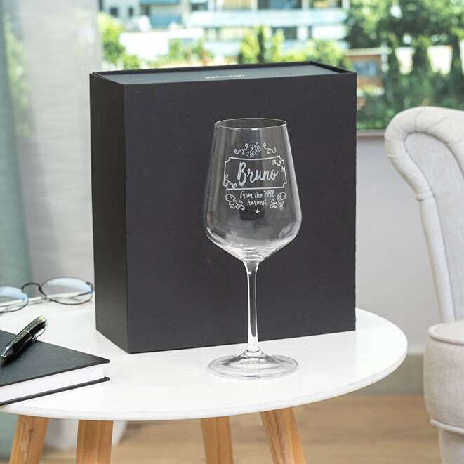 Verre à vin personnalisé avec étui Verre à vin personnalisé avec étui