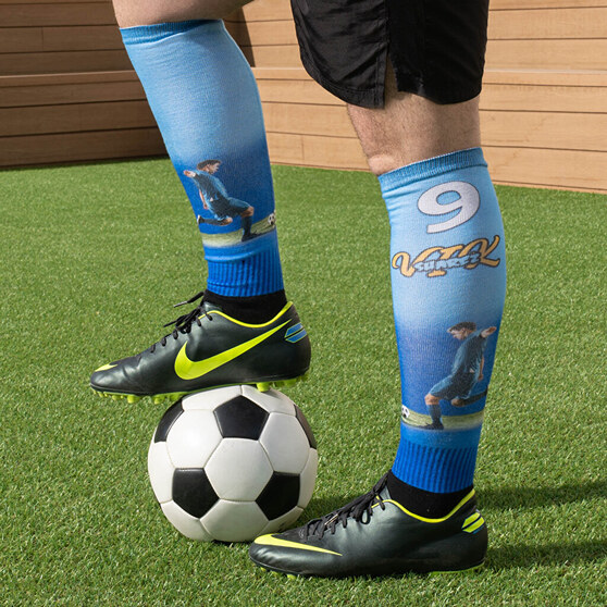 Gepersonaliseerde sokken voor voetballers en sporters