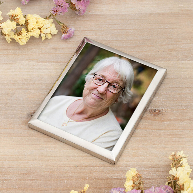 Fotoceramica rettangolare con cornice 8x10 cm personalizzata