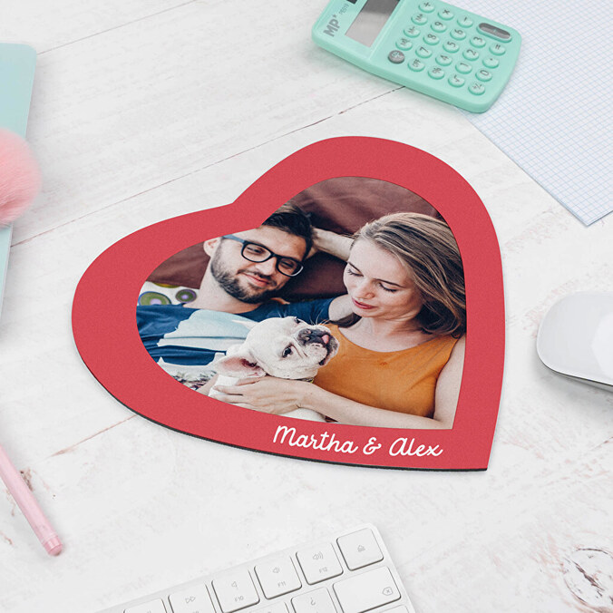 Tappetino per mouse personalizzato a forma cuore