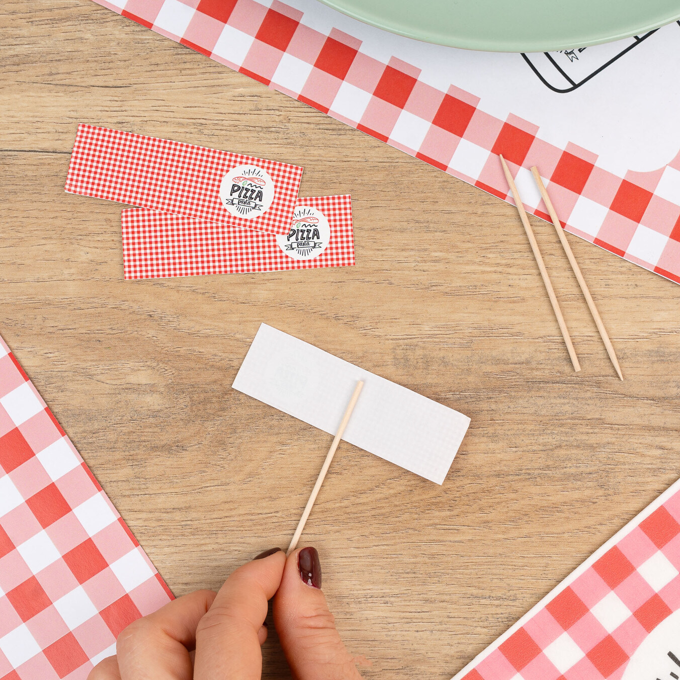 Pack of 36 personalised toothpick flags