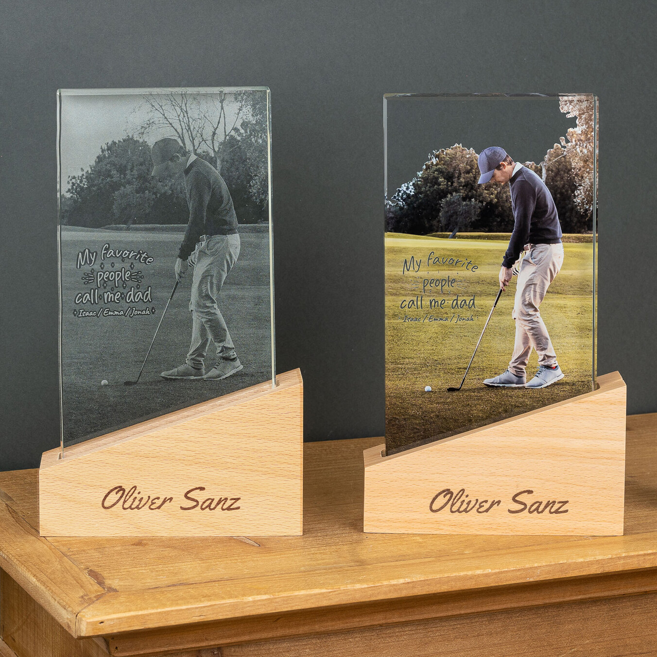 Trofeo cristal rectangular impreso Premium