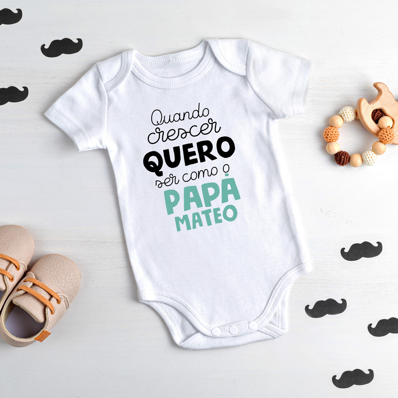 Body bebé manga curta personalizado