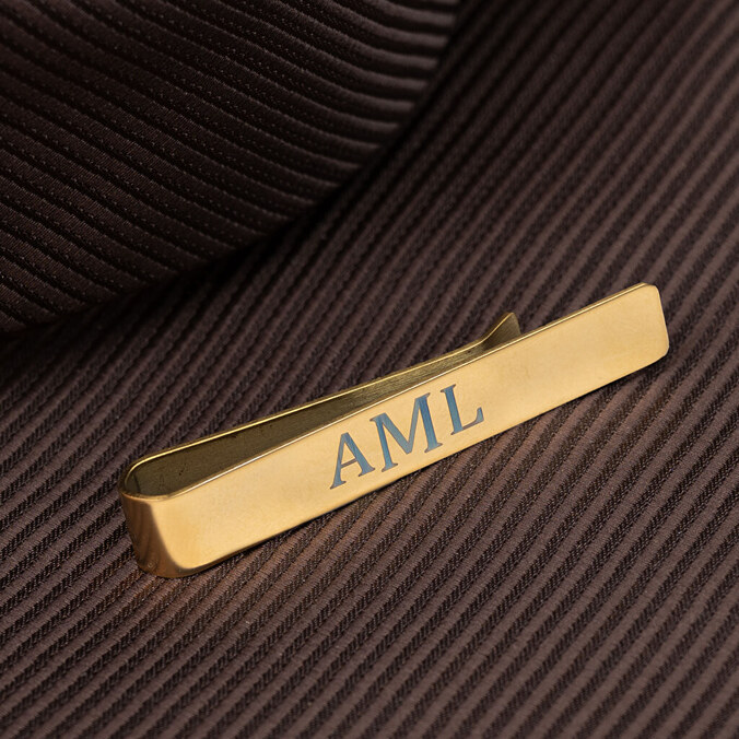 Personalised engraved tie clips