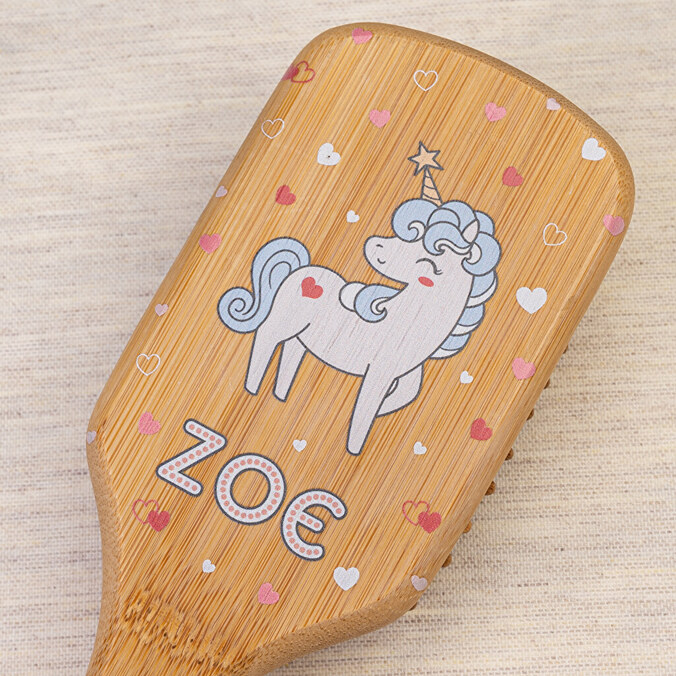 Eco-friendly personalised bamboo hairbrush