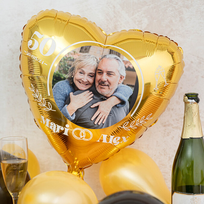 Personalised heart foil balloon 45 cm.
