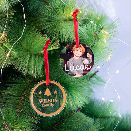 Personalised transparent christmas baubles