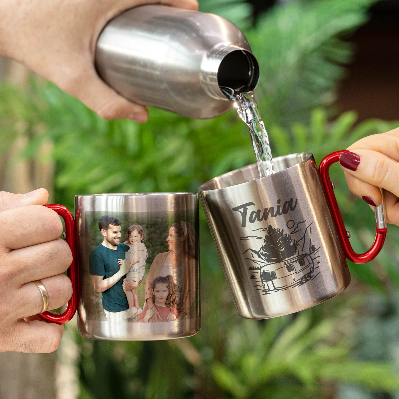 Edelstahltasse mit Karabiner selber gestalten