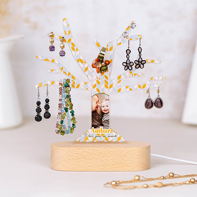 Organizador de joyas luminoso personalizado Árbol de la Vida