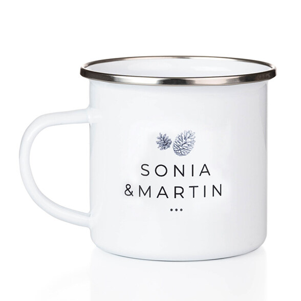 Taza esmaltada personalizada