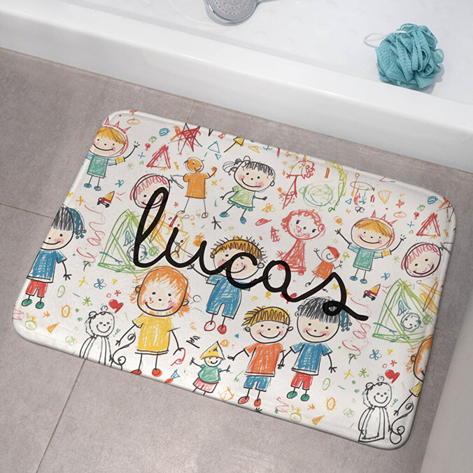 Personalised bath mat