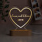 Personalisierte 3D Lampe Holz Herzförmig