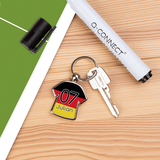 Metall Schlüsselanhänger T-Shirt Trikot mit eigenem Foto