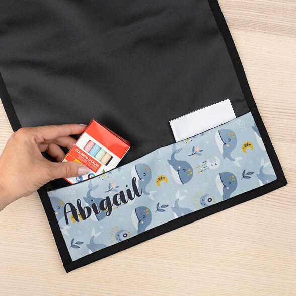 Personalised fabric chalkboard mat Personalised chalkboard placemat