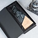 Premium langwerpige glazen trofee gegraveerd