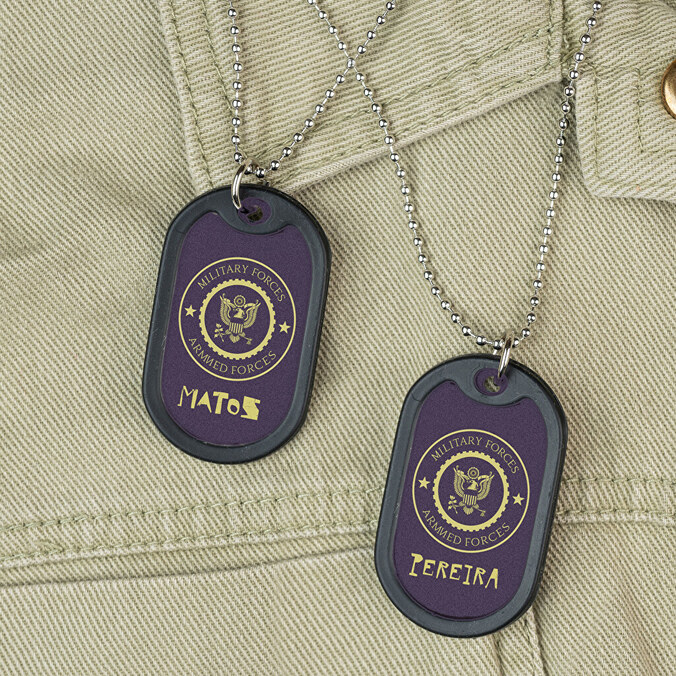 Piastrina militare personalizzata con catenella