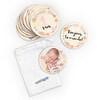 Cartes rondes étape bébé milestone personnalisées en bois