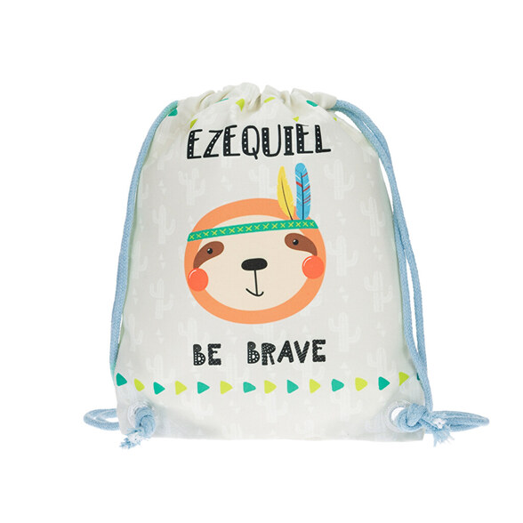 personalised kids drawstring bag