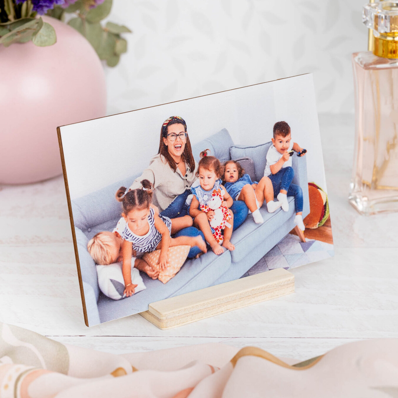 Bedruckte Holzkarte mit Foto