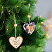 Adorno de Navidad personalizado de madera con forma de corazón