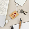 Gepersonaliseerde bamboe sleutelhanger-oplader