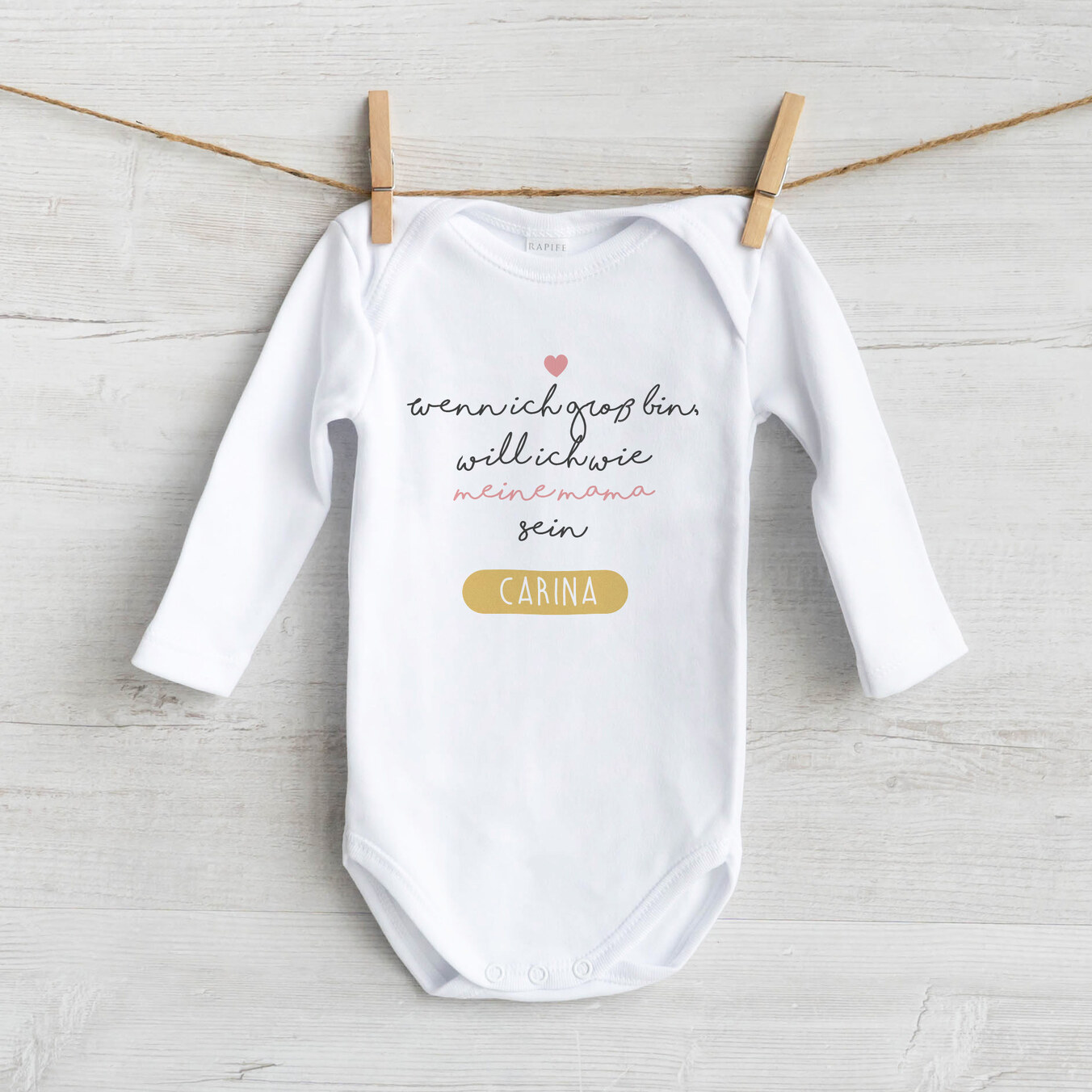 Baby Body bedrucken mit Foto oder Namen