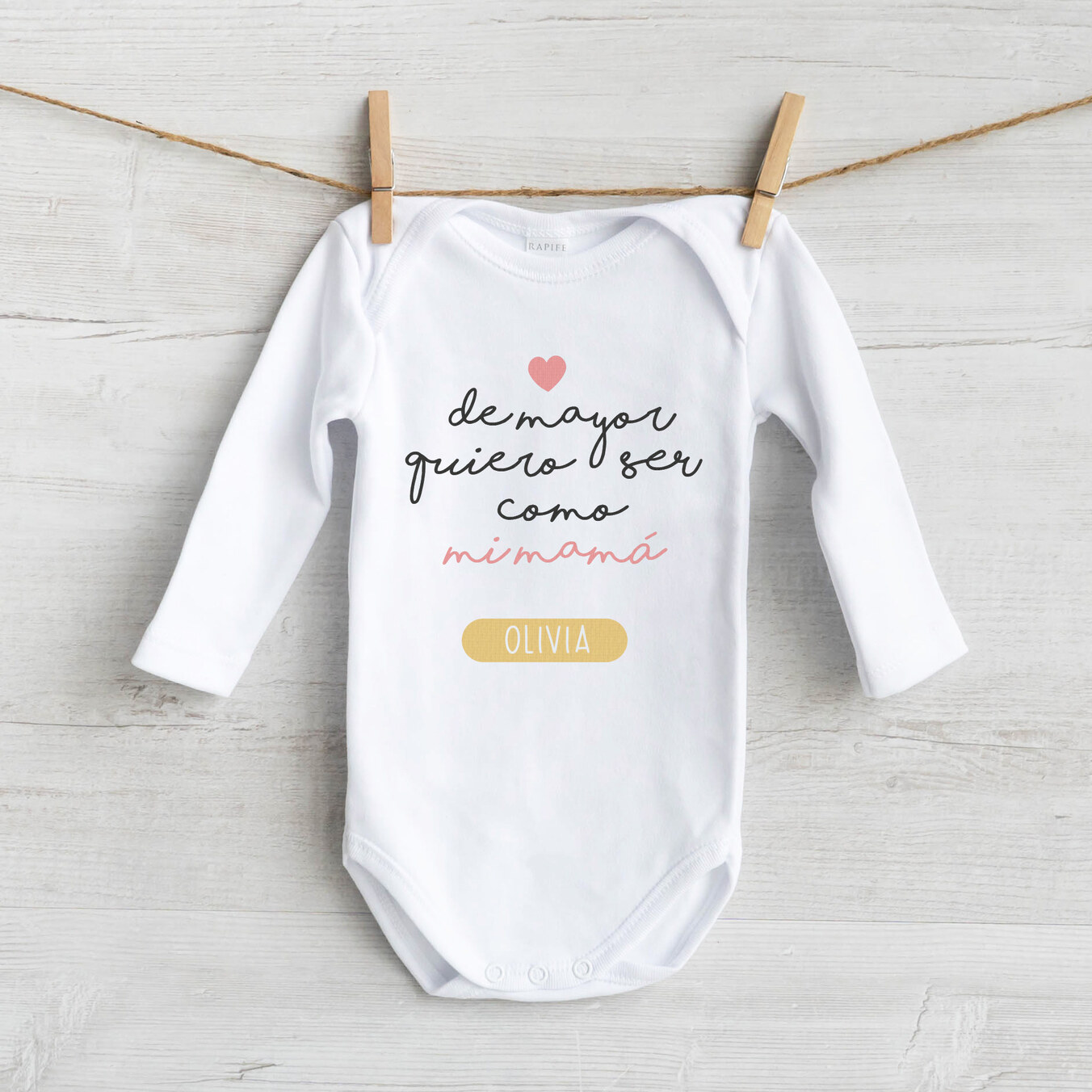 Body bebé manga larga personalizado