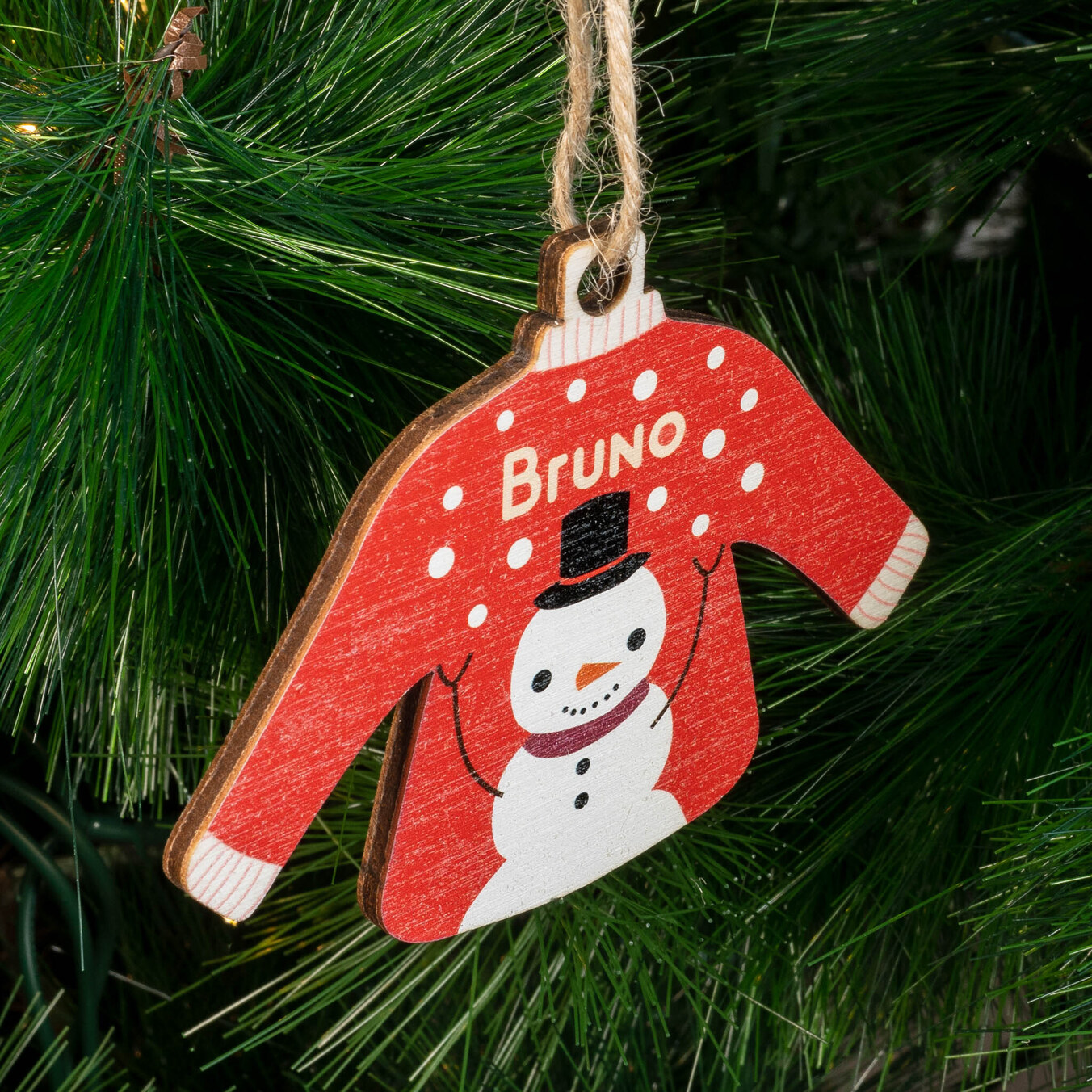 Personlig trätröja juldekoration