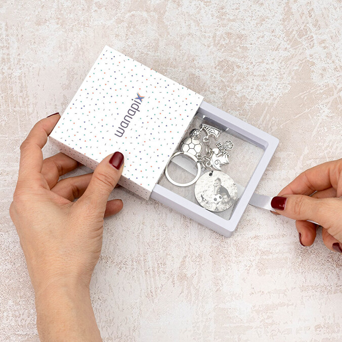 Engraved football keyring