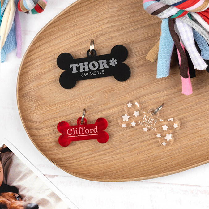 Personalised dog tags engraved