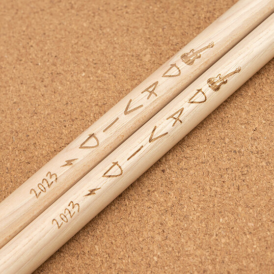 Personalised drumsticks engraved