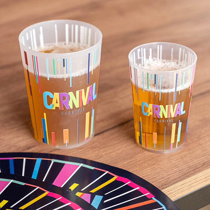 Genanvendelige plastikkrus med tryk og eget design