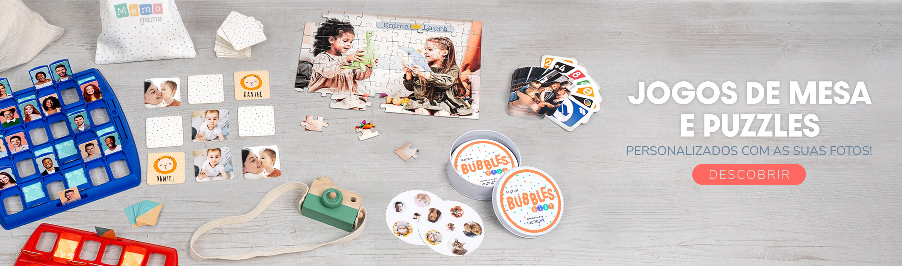 Puzzles e jogos de mesa personalizados