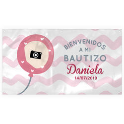 Bautizo globo rosa