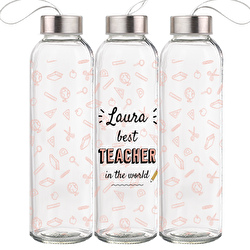 Botella de agua personalizada para el profesor o profesora con