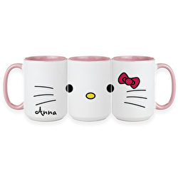 Tazza gatto -Hugging Cat- con vano biscotto bianco/nero/rosa