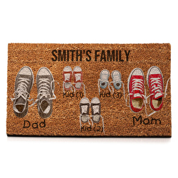 Personalisierte Fußmatte Schuhe Familie Sneakers Herzlich