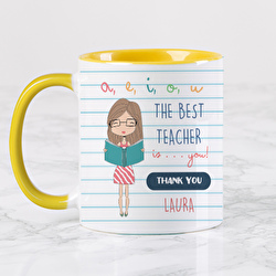 (a, e, i, o, u) teacher (girl)