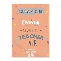 Teacher Certificate of excellence