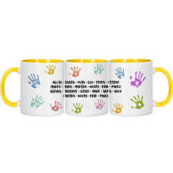 Children's painted hands (names)